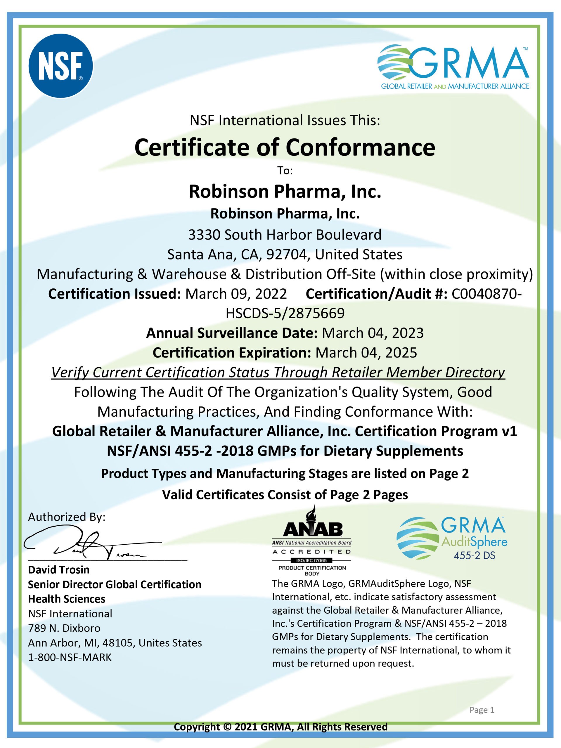C0040870 HSCDS 5 Certificate of Conformance scaled